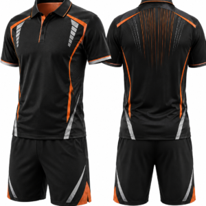 black_orange_athletic_polo_set